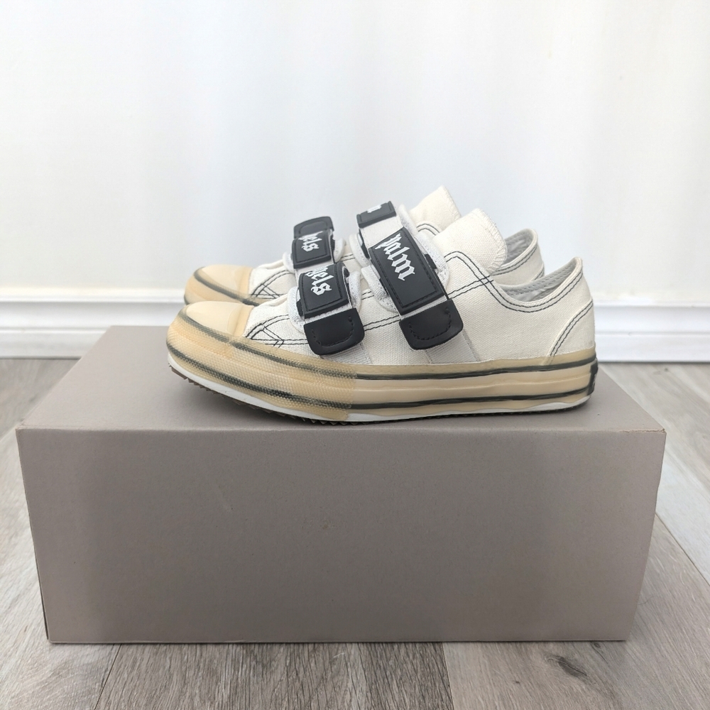 Kids White and Black Velcro Sneakers